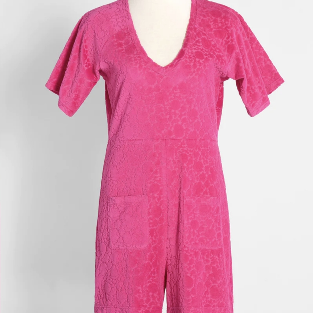 Vintage beach velour romper